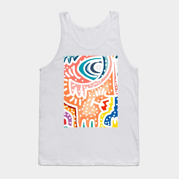 Pop Graffiti Abstract Portrait Pastel Tank Top by signorino